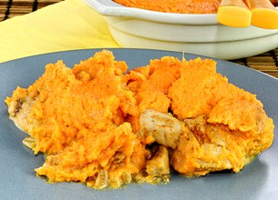 Parmentier de poulet aux patates douces et deux épices