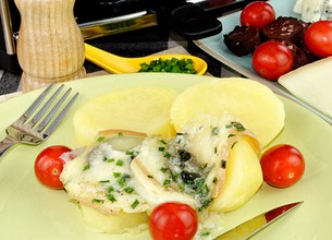 Raclette aveyronnaise de boudin noir au roquefort