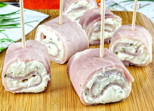 Petits roulés de jambon