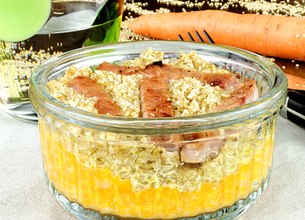 Gratin de purée de carottes au quinoa