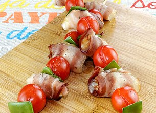 Brochettes de chèvre Président aux légumes