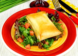 Brick de chèvre Président, sauce vierge au curry