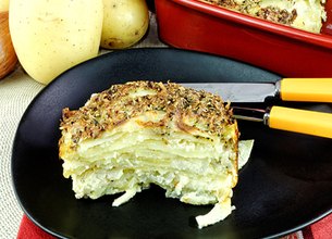 Gratin de pommes de terre aux échalotes