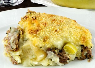 Hachis parmentier de canard au poireau