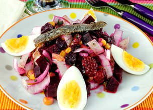 Salade de betteraves et de framboises