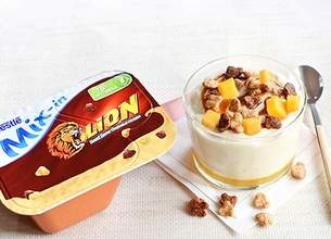Mousse caramel mangue et céréales