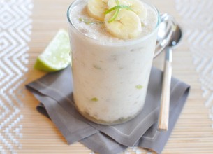 Mousse banane et citron vert au yaourt