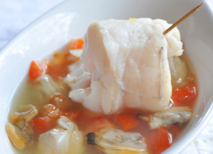 Nage de lotte et coquillages