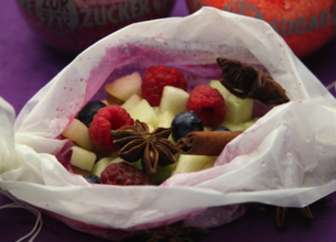 Papillote de fruits aux épices