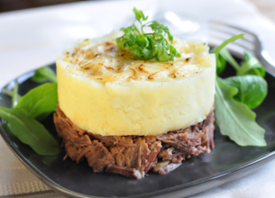 Parmentier de canard au céleri et Chaussée aux Moines