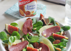 Menu : salade périgourdine + Sveltesse Saveur praliné façon Rocher