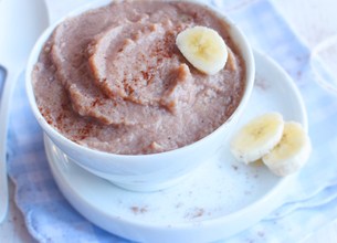 Ecrasé de bananes à la poudre de cacao dès 6 mois