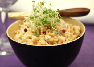 Risotto au parmesan et graines germées