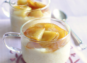 Riz au lait moelleux aux pommes flambées