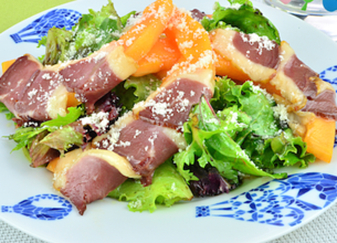 Rosace de melon et magret
