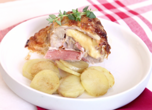 Rôti de porc au bacon et raclette