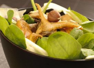 Salade en chaud/froid de champignons aux échalotes
