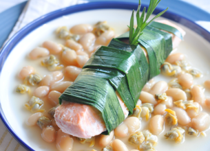 Saumon au jus de coques