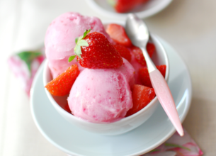 Sorbet fraise basilic