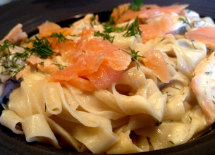 Tagliatelles fraîches au saumon fumé