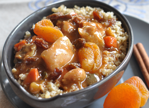 Tajine de poulet aux abricots