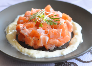 Tartare de saumon à la crème d'Ossau-Iraty Istara