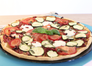 Tarte chèvre tomates courgettes