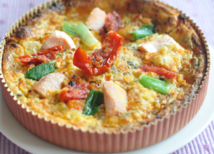 Quiche aux poireaux et tomates confites