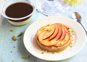 Crème Dessert Craquante La Laitière et sa tartelette pêche