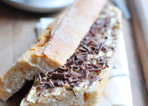 Tartine de beurre demi-sel au chocolat