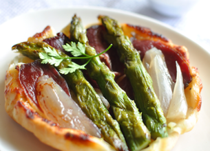 Tarte Tatin d'asperges vertes