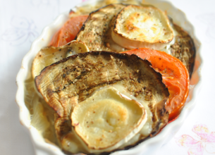 Tian d'aubergines au fromage de chèvre