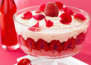 Tiramisu glacé rose et framboises