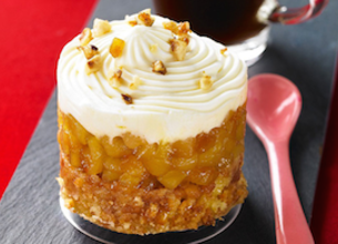 Tiramisu glacé pommes fondantes et sablés bretons 