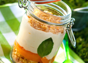 Tiramisu pêche basilic