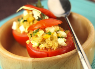 Tomates garnies aux quinoa et légumes du soleil