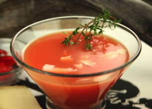 Velouté de poivrons rouges à l'orange