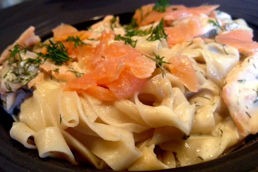 Tagliatelles fraîches au saumon fumé