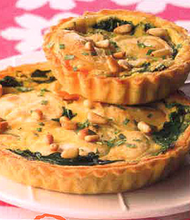 Recette de Tarte épinards chèvre et pignons de pin