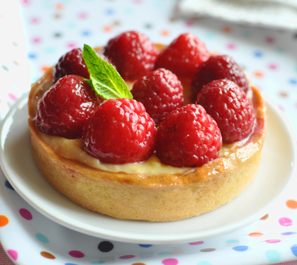 Recette de Tartelette aux framboises 