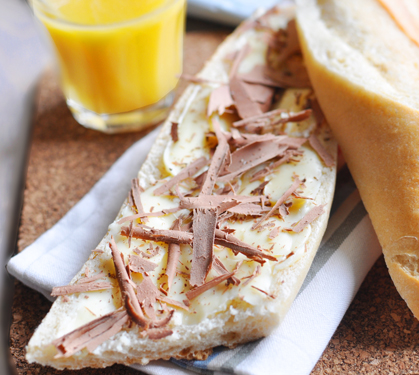 Recette de Tartine de beurre salé cru et chocolat amer