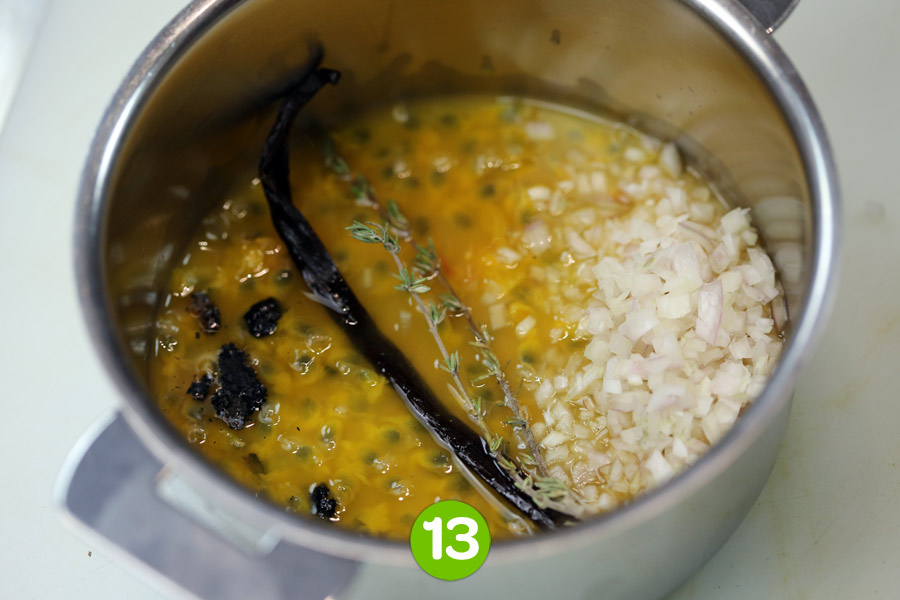 Recette de Filet de turbot aux 3 fruits vanillés