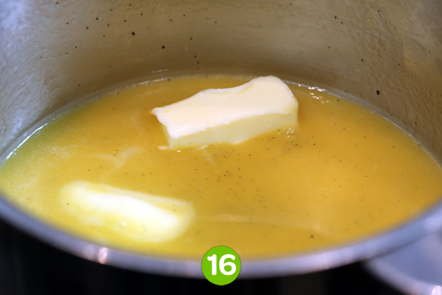 Recette de Filet de turbot aux 3 fruits vanillés