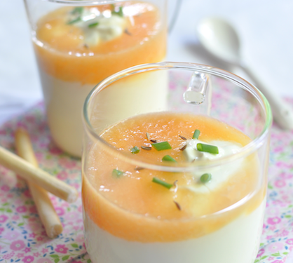 Recette de Velouté au Yaourt à la Grecque et melon