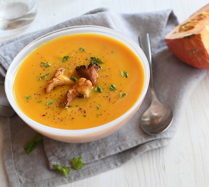 Recette de Velouté de potimarron aux girolles